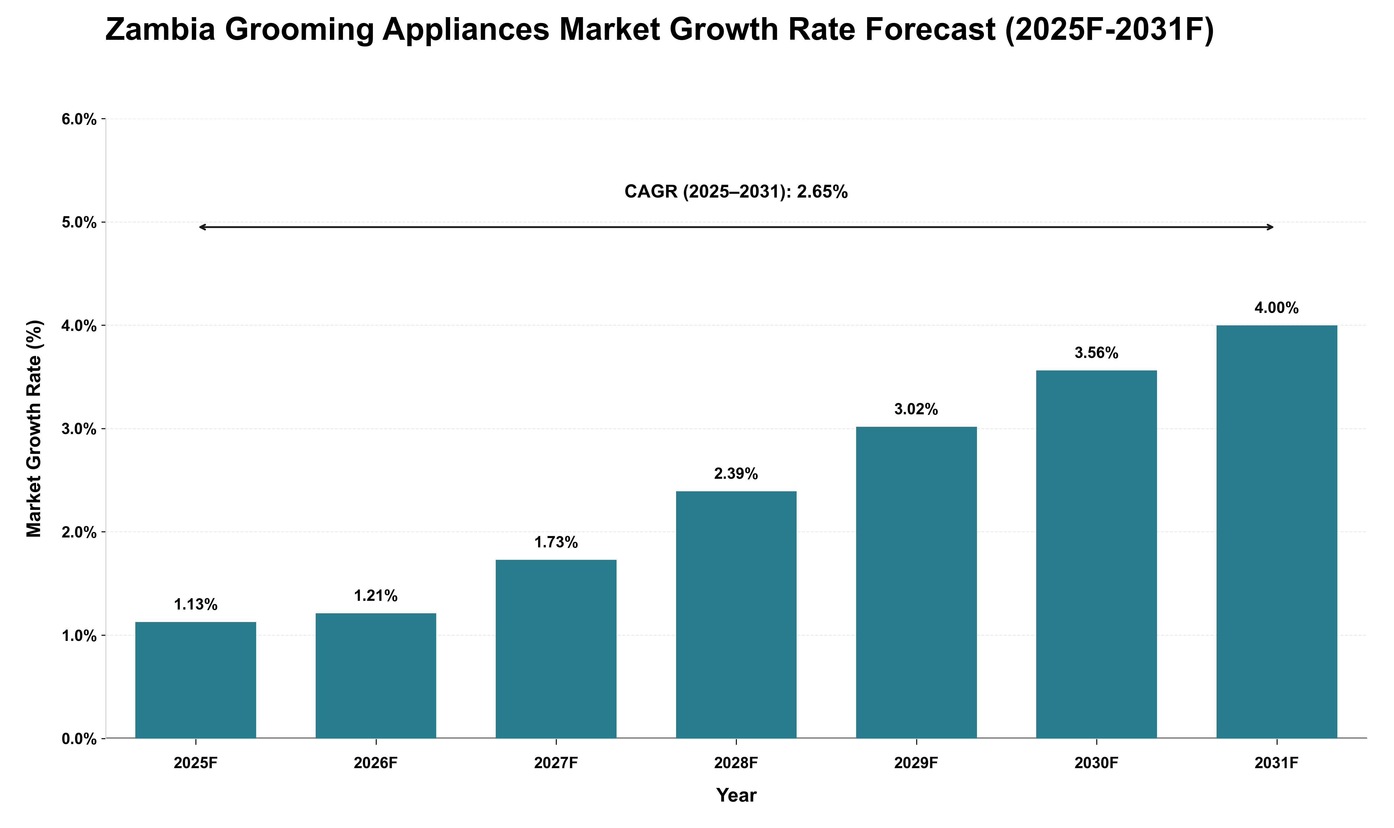 Zambia Grooming Appliances Market Growth Rate Analysis (2025 - 2031)
