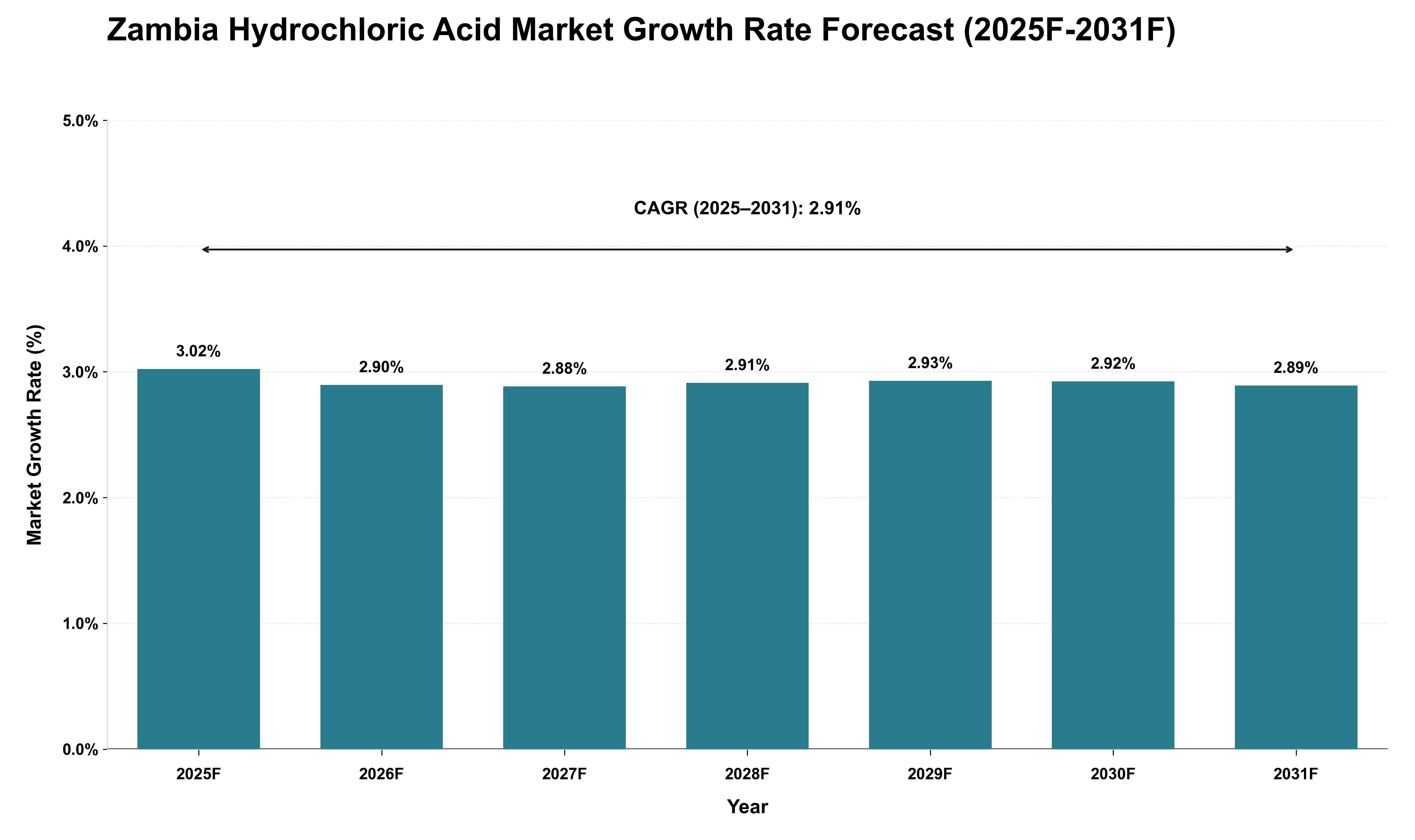Zambia Hydrochloric Acid Market Growth Rate Analysis (2025 - 2031)