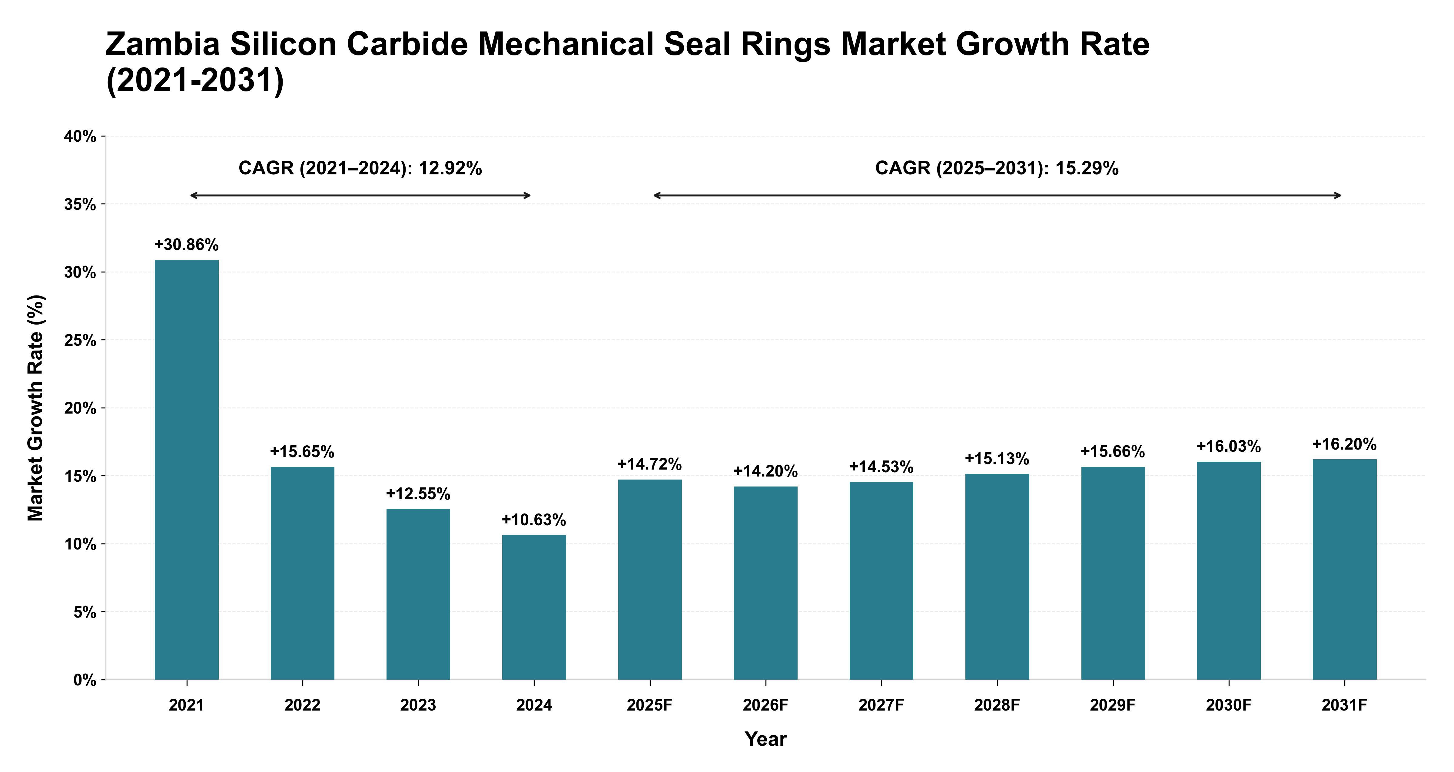 Zambia Silicon Carbide Mechanical Seal Rings Market Growth Rate Analysis (2021-2031)