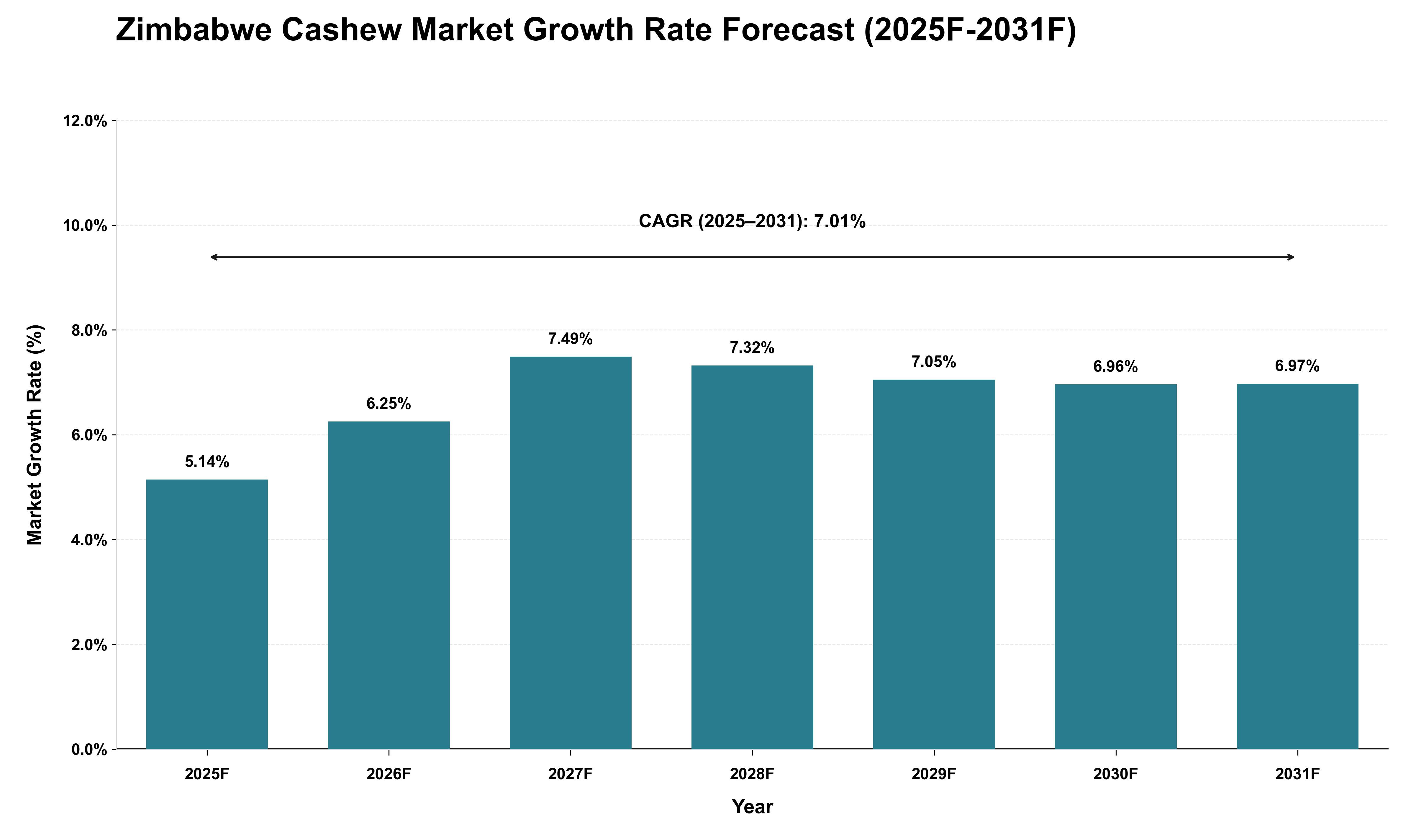 Zimbabwe Cashew Market Growth Rate Analysis (2025 - 2031)