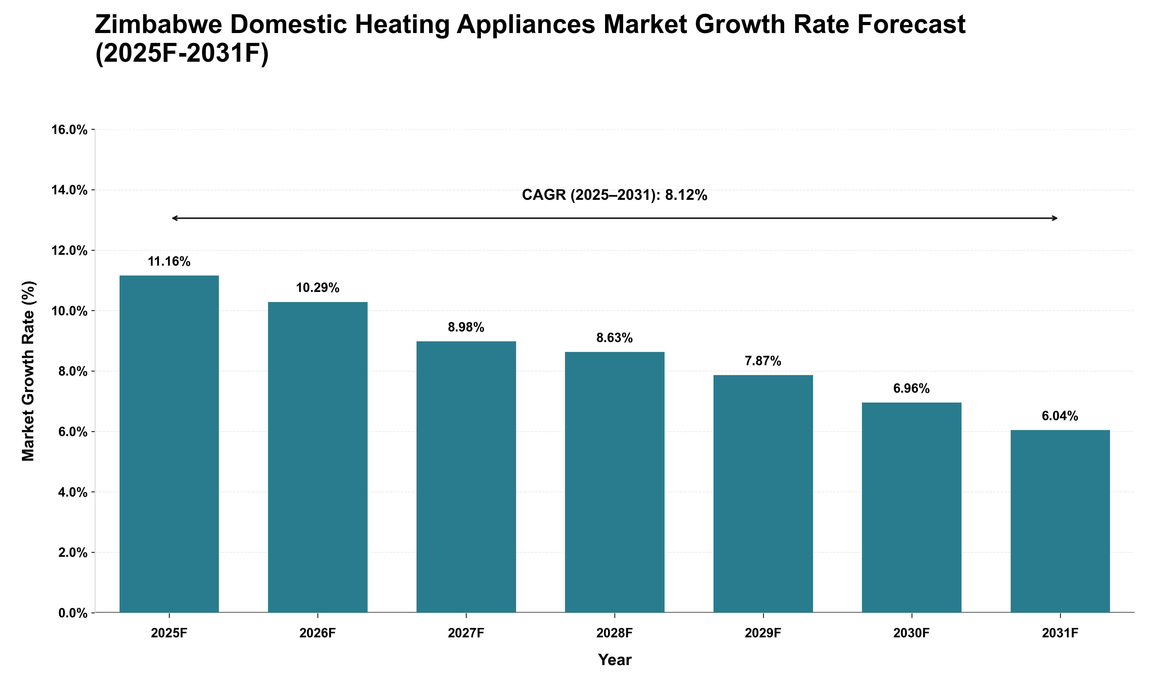 Zimbabwe Domestic Heating Appliances Market Growth Rate Analysis (2025 - 2031)