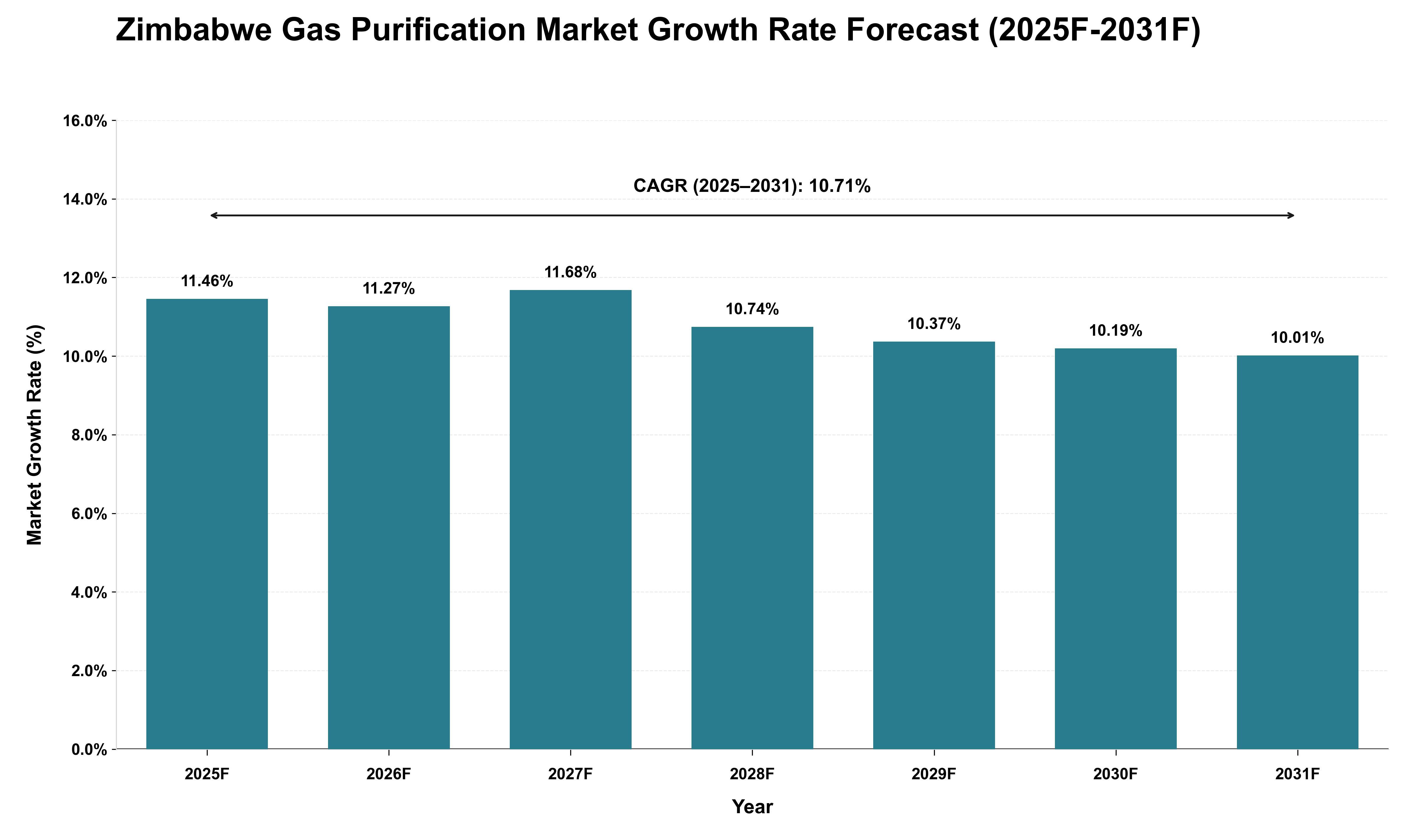 Zimbabwe Gas Purification Market Growth Rate Analysis (2025 - 2031)