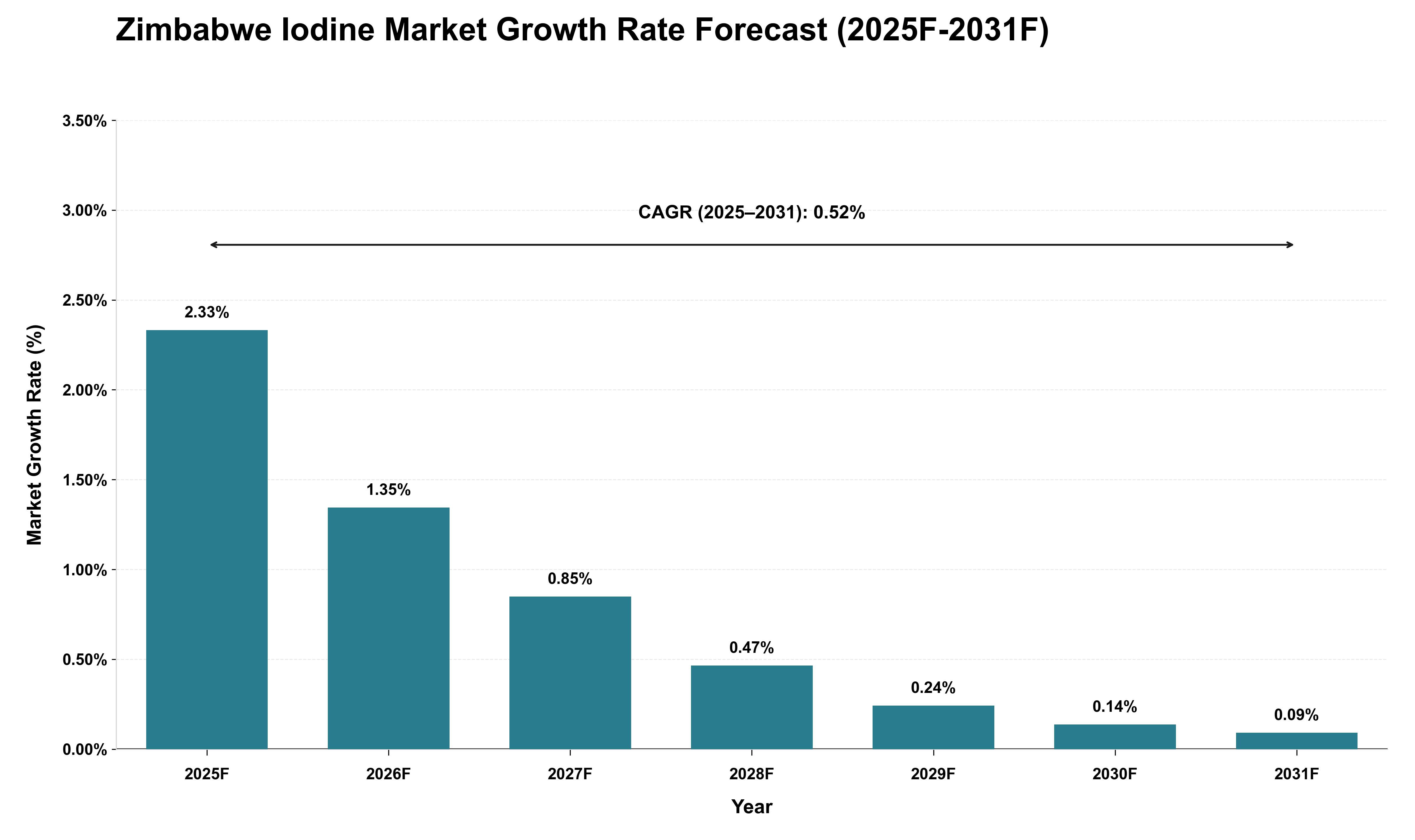 Zimbabwe Iodine Market Growth Rate Analysis (2025 - 2031)
