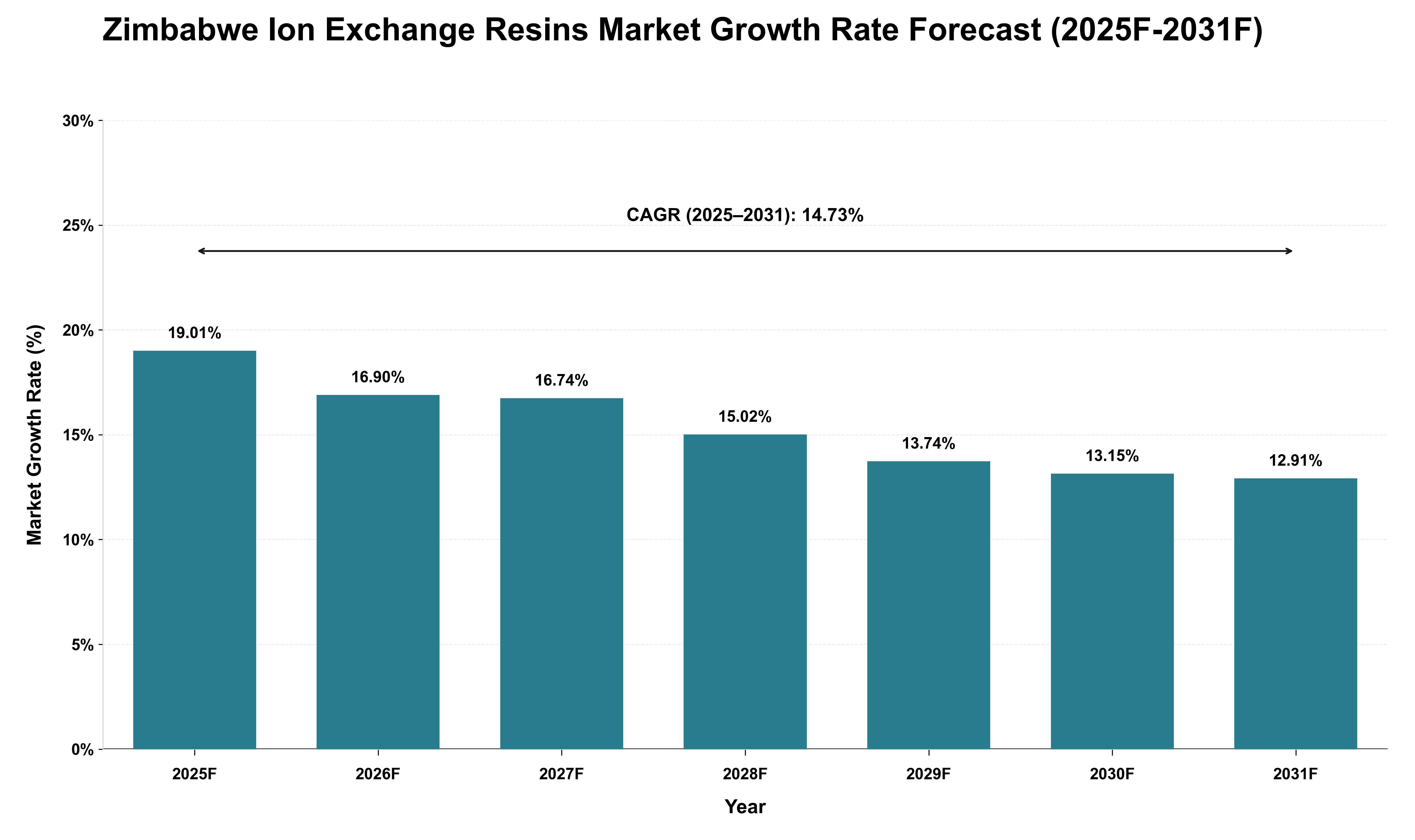 Zimbabwe Ion Exchange Resins Market Growth Rate Analysis (2025 - 2031)