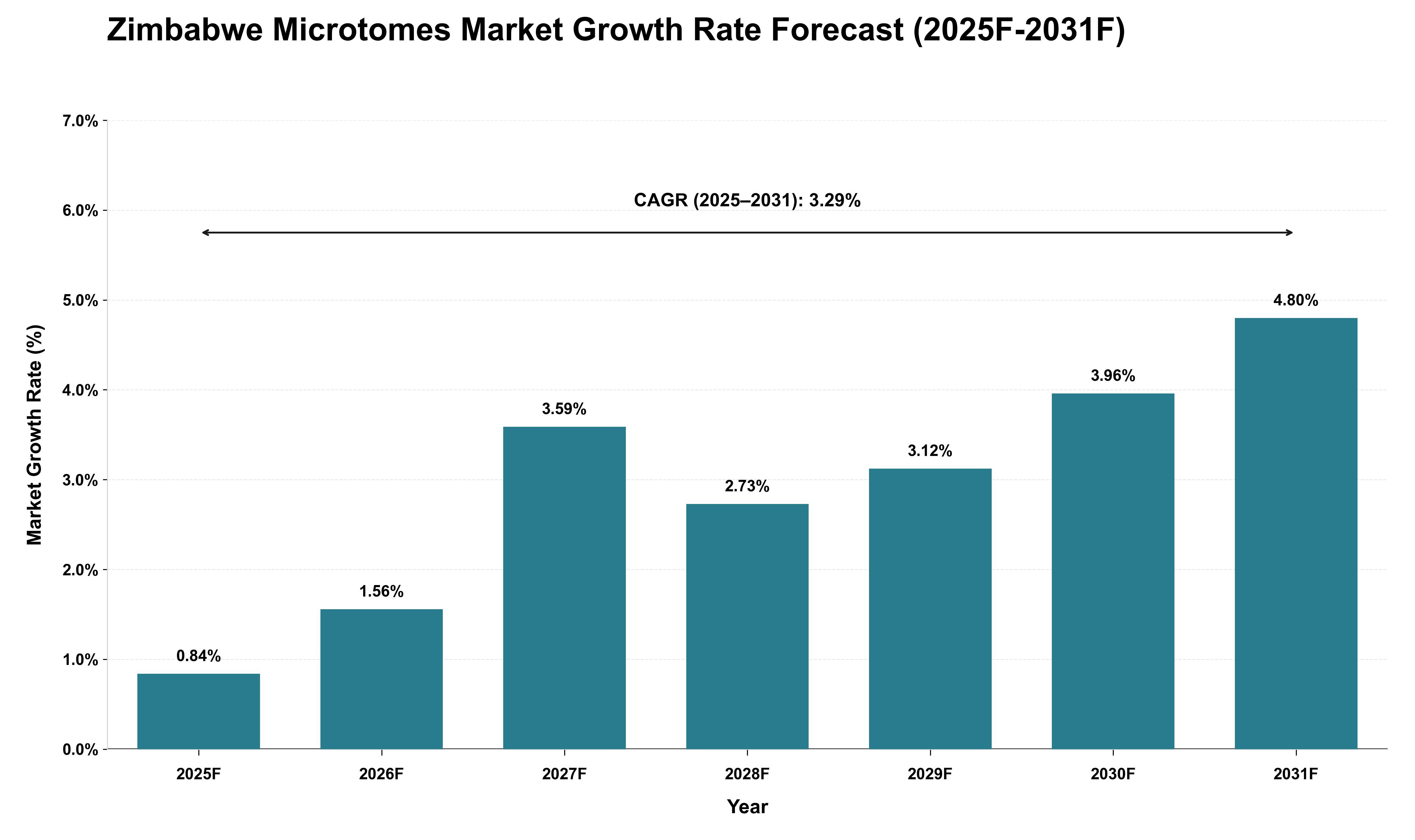 Zimbabwe Microtomes Market Growth Rate Analysis (2025 - 2031)