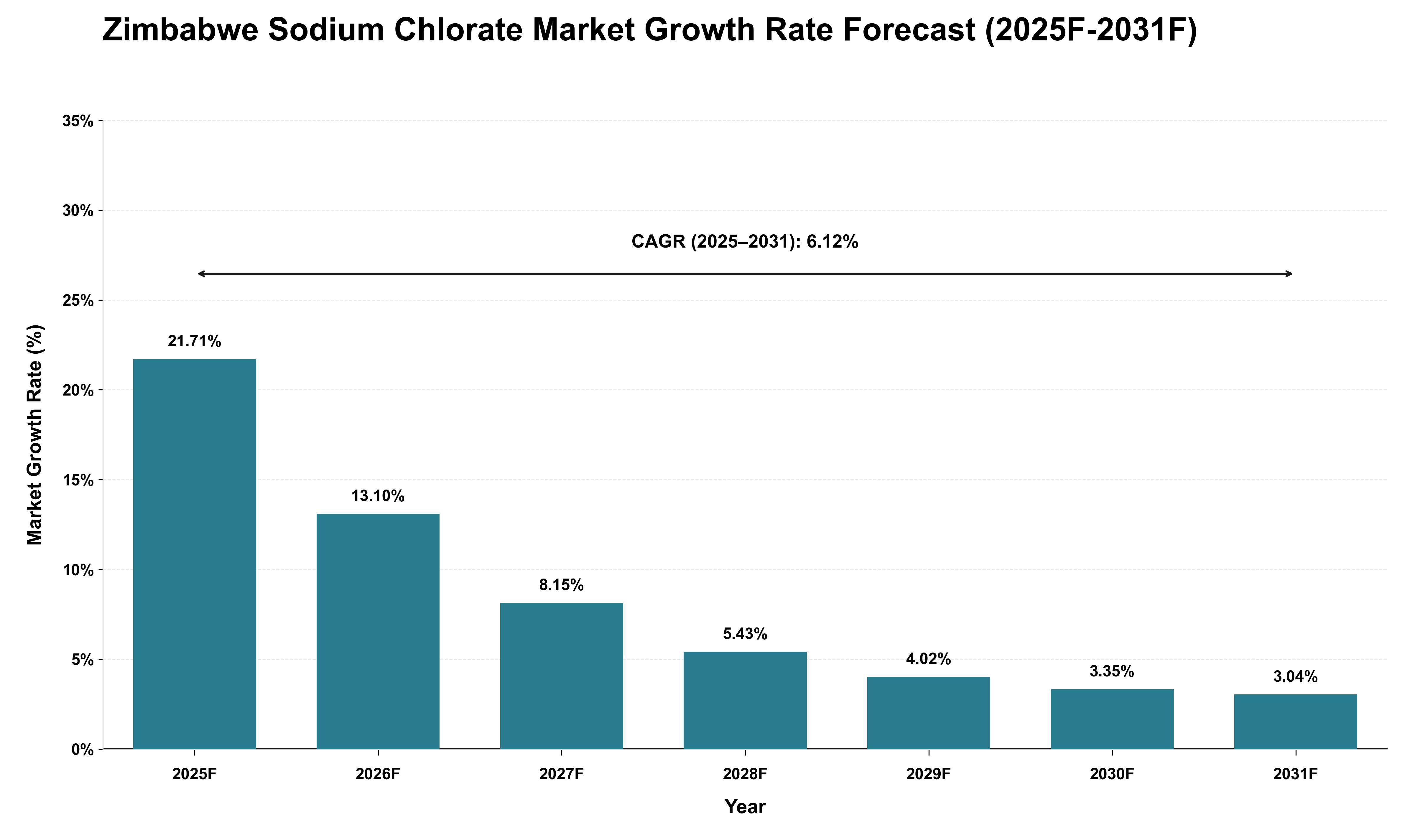 Zimbabwe Sodium Chlorate Market Growth Rate Analysis (2025 - 2031)