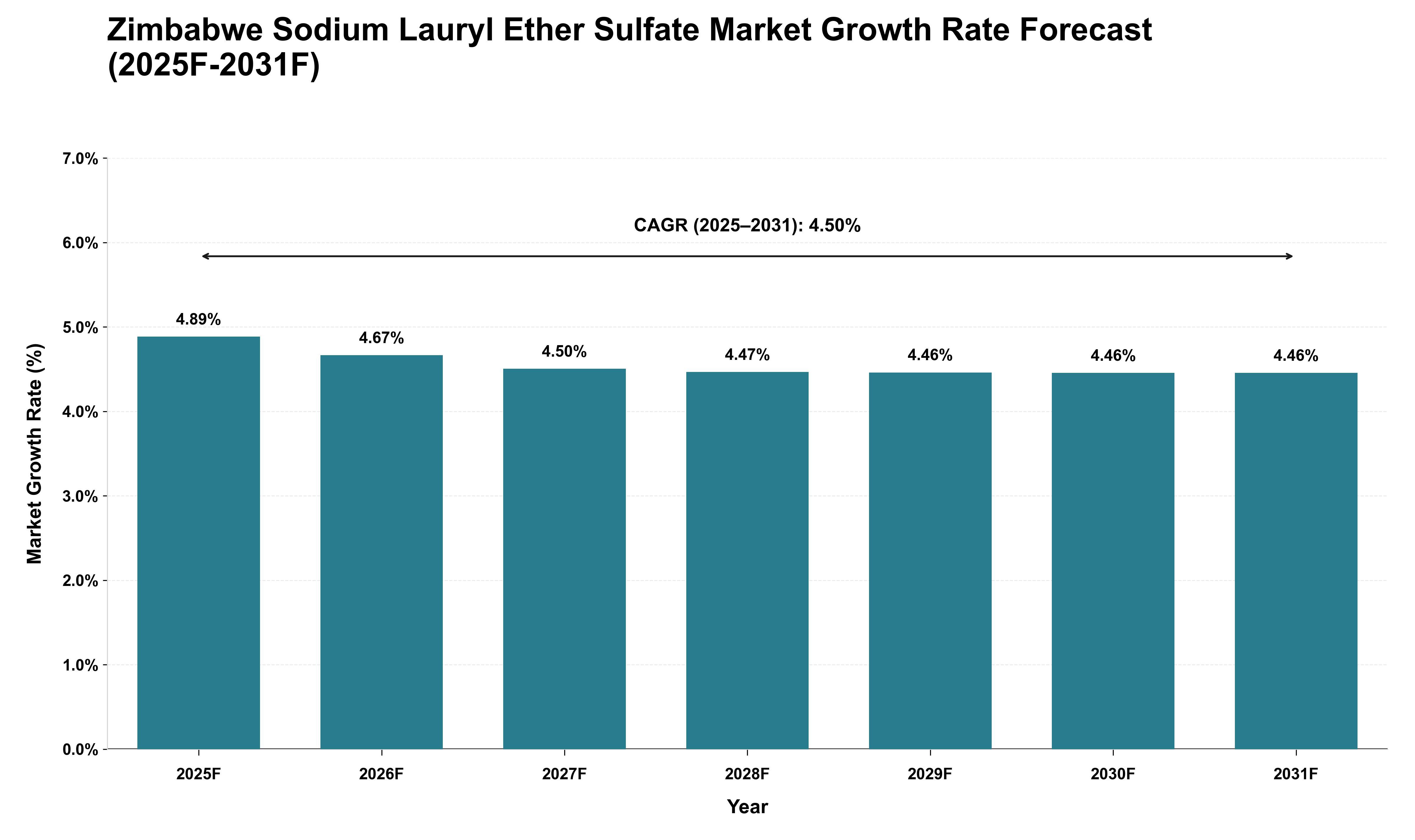 Zimbabwe Sodium Lauryl Ether Sulfate Market Growth Rate Analysis (2025 - 2031)