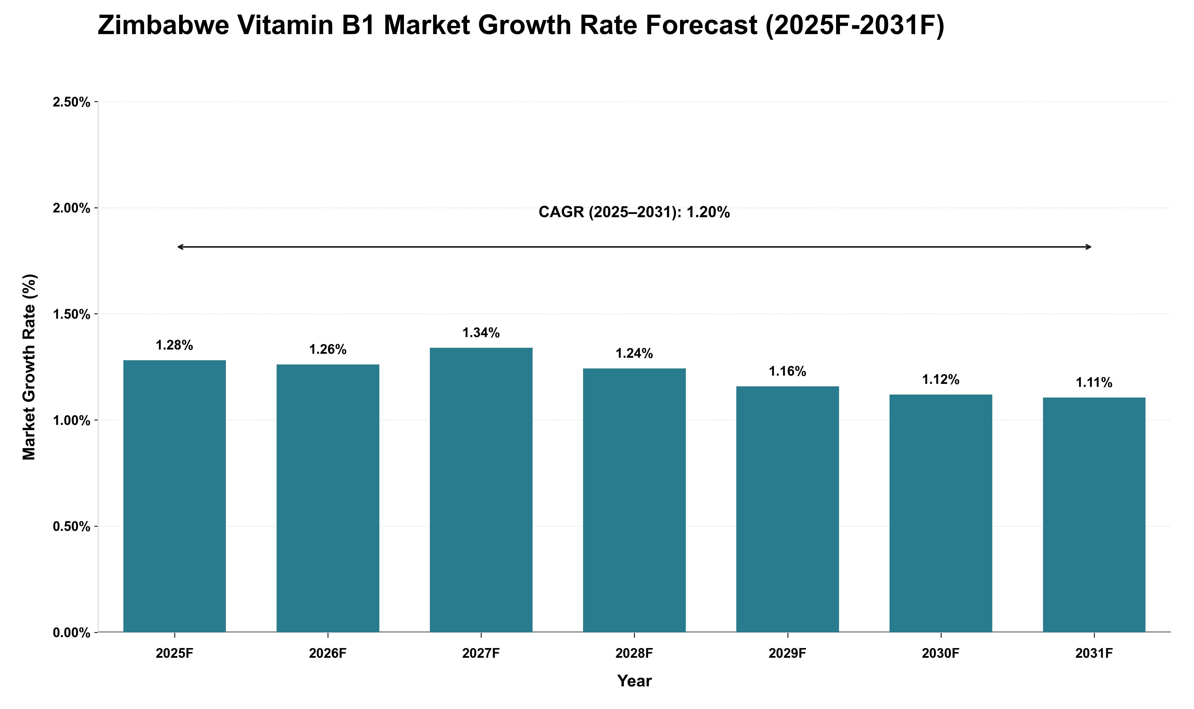 Zimbabwe Vitamin B1 Market Growth Rate Analysis (2025 - 2031)