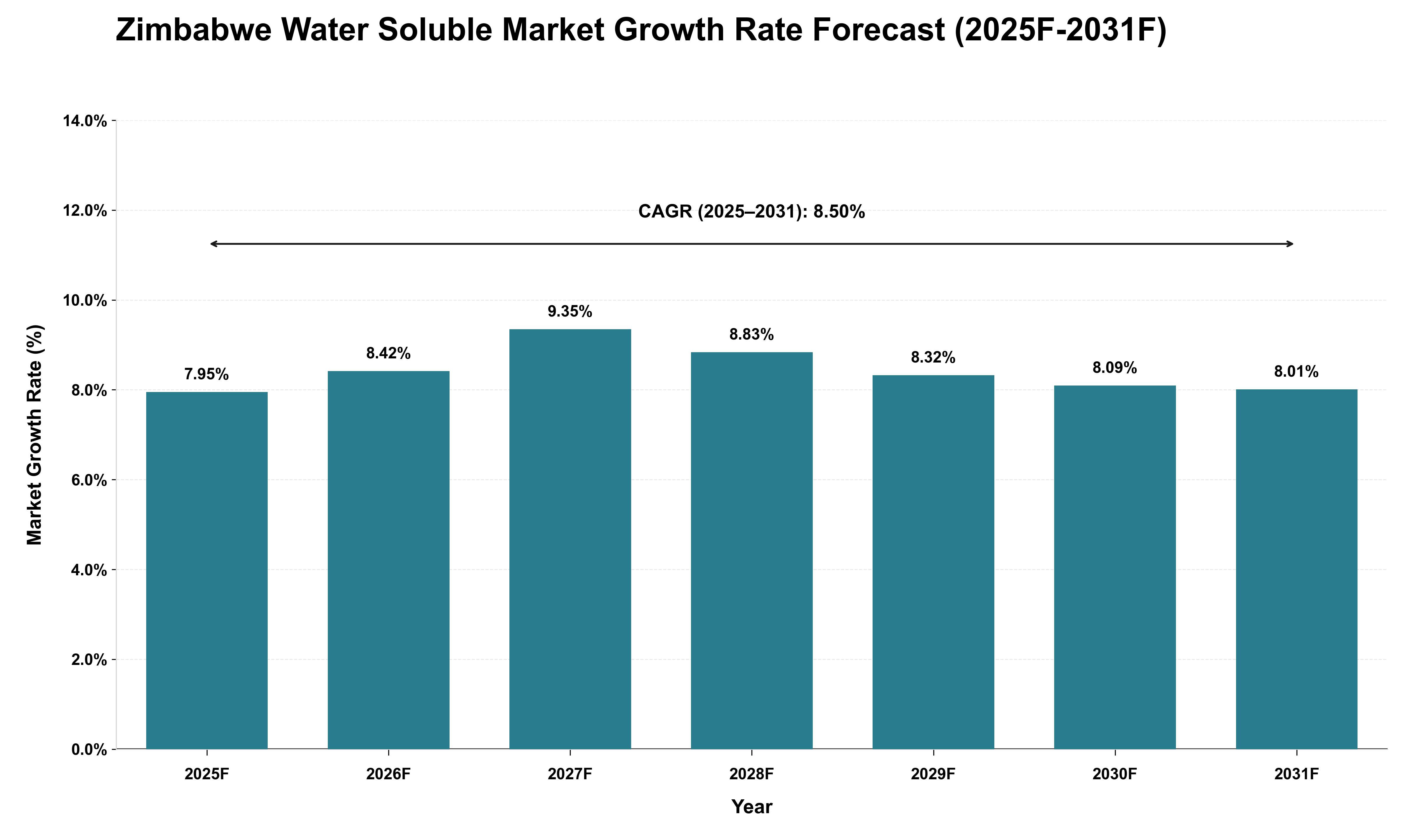 Zimbabwe Water Soluble Market Growth Rate Analysis (2025 - 2031)